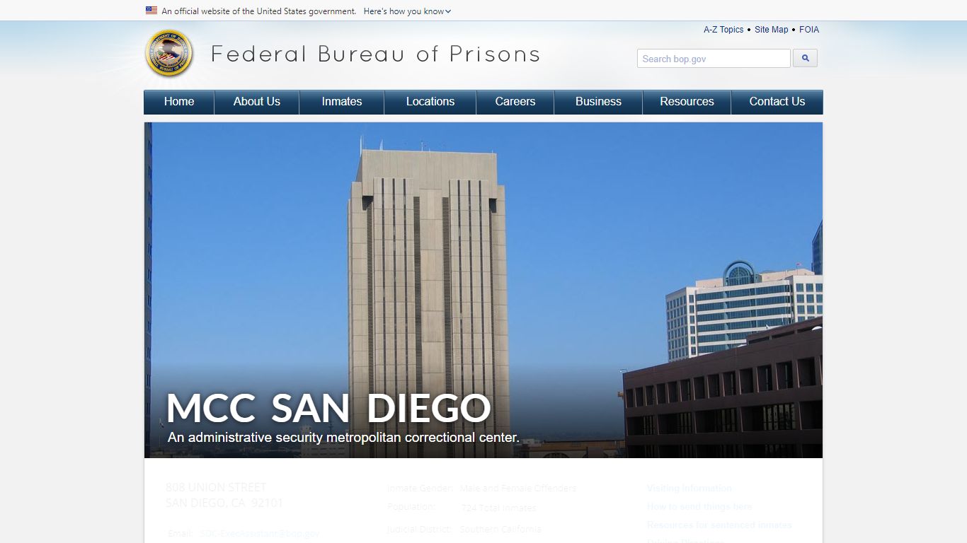 MCC San Diego - Federal Bureau of Prisons