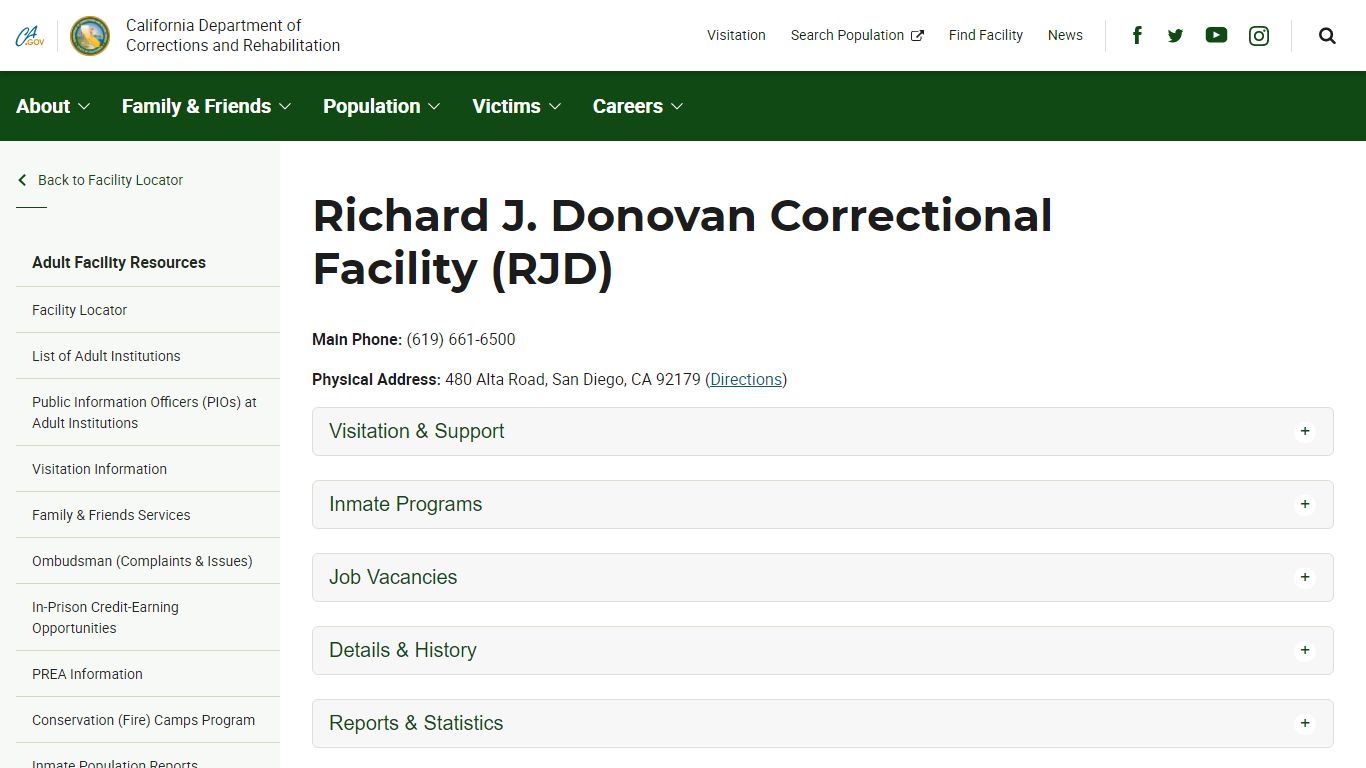 Richard J. Donovan Correctional Facility (RJD) - CDCR